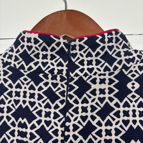 Jessica H Navy Blue White Red Sleeveless Geometric Pattern Nautical Dress Size 6 - Picture 6 of 6